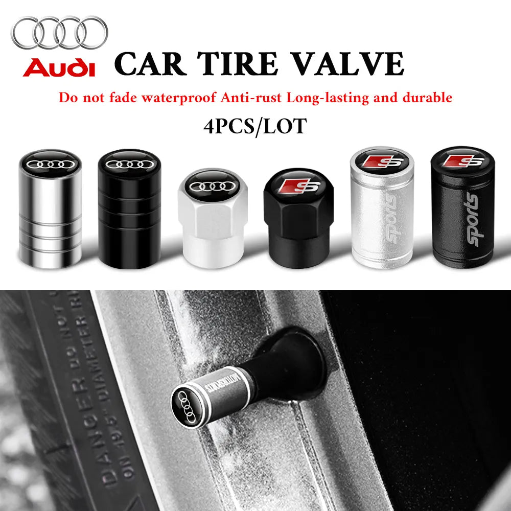 Aluminum Valve Caps for Audi Wheels